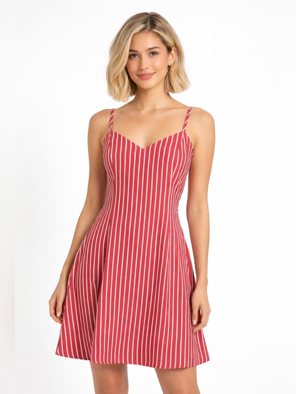 Modcloth Red & White Mini Floating On Cloud Nineties Shift Dress Sz XL